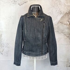 Clash Jeans moto jacket black rinse crystal embellished Women's Size S